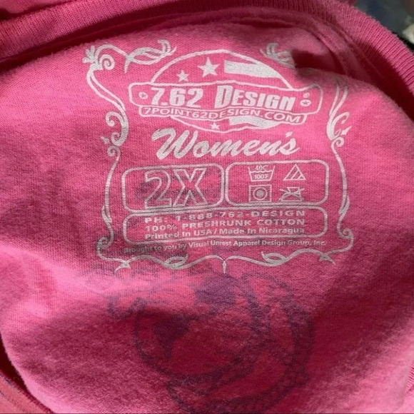 7.62‎ Design 2X  pink Marines Passion & Devotion Eagle graphic tee - Picture 5 of 5